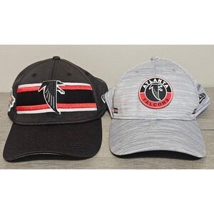 Atlanta Falcons Lot of (2) New Era Size Medium / Large Hats Caps StretchFit